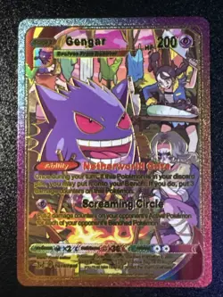 Full Art Gengar Rainbow Foil Card Fan Art Display Card TG10/TG30 HP200 NM/M - Image 1