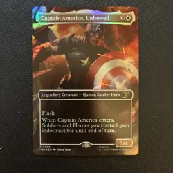 Foil Captain America, Unbowed (Borderless) 505 Commander: Marvel Super Heroes NM - Image 1