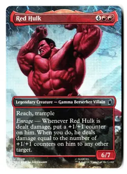 Red Hulk (Borderless) 329 Uncommon Marvel Super Heroes Magic: The Gathering Foil - Image 1