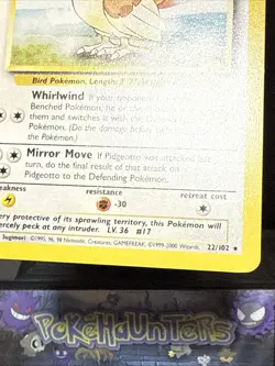 Pokemon Card Pidgeotto 022/102 Base Set Rare Non Holo WOTC 4TH PRINT Light Play - Image 2