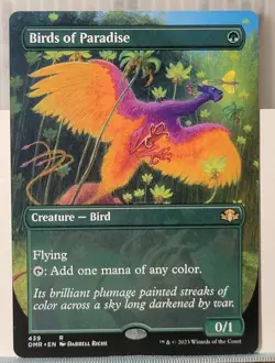 Mtg BIRDS OF PARADISE BORDERLESS Nm Dominaria Remastered 439 -Argo- - Image 1