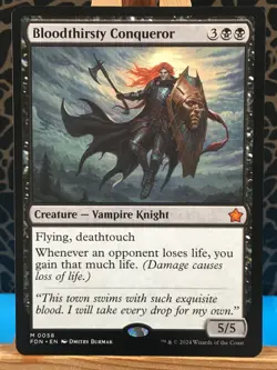 MTG - Bloodthirsty Conqueror. Foundations. Mythic Creature — Vampire Knight. - Image 1