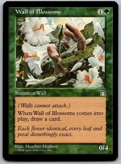 Wall of Blossoms Uncommon Stronghold Magic: The Gathering Lightly Played - Image 1