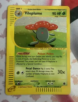 Vileplume Holo Rare 31/165 Pokemon Card Expedition E-Series Rare Vintage 2002 - Image 1