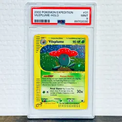 PSA 9 Pokemon Vileplume Holo 31/165 Expedition Base Set MINT WOTC SWIRL - Image 1