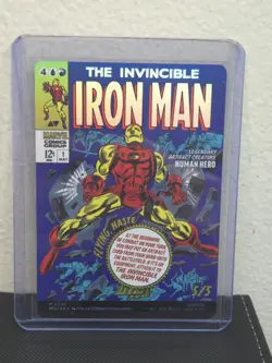 MAGIC, MTG, SUPER HEROES IRON MAN COMIC COVER 0392 FOIL MYTHIC TONY STARK MARVEL - Image 1