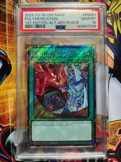 PSA 10 Yu-Gi-Oh RA03-EN051 Polymerization 1st Edition Platinum Secret Rare - Image 1