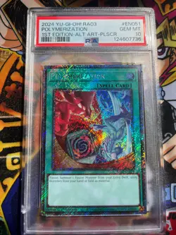 PSA 10 Yu-Gi-Oh RA03-EN051 Polymerization 1st Edition Platinum Secret Rare - Image 3