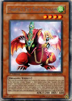Harpie's Pet Baby Dragon EOJ-EN013 Rare Enemy of Justice Yu-Gi-Oh Unlimited LP - Image 1