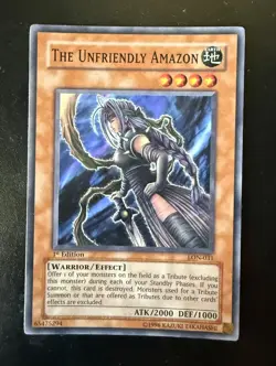 The Unfriendly Amazon LON-031 Labyrinth of Nightmare 1st Edition Yu-Gi-Oh TCG LP - Image 1