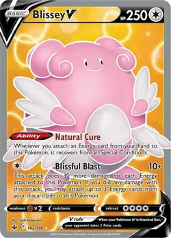 Blissey V Full Art 182 Ultra Rare Chilling Reign SWSH Pokemon Card NM - Image 1