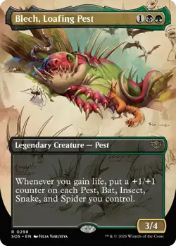 Blech, Loafing Pest 298 MTG Borderless Secrets of Strixhaven NM TCG - Image 1