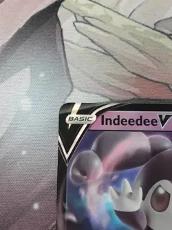 Indeedee V Holo Shiny Pokemon Card Sword Shield Base Set 091/202 NEAR MINT - Image 2