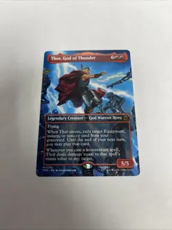 Thor God Of Thunder Borderless Superhero Nonfoil Card #0338 MTG LP - Image 1