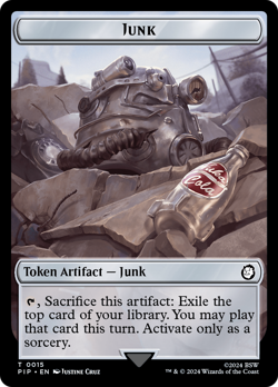 Junk // Clue Double-Sided Token [Fallout Tokens] Foil Near Mint - Image 1