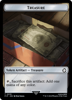 Treasure (0019) // Thopter Double-Sided Token [Fallout Tokens] Foil Near Mint - Image 1