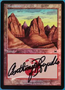 Mountain (343) FOIL Onslaught PLD Basic Land SIGNED CARD (521521) ABUGames - Image 1