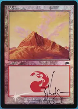 Mountain (346) FOIL Onslaught PLD Basic Land SIGNED CARD (521528) ABUGames - Image 1