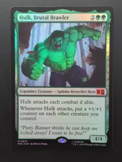 Hulk, Brutal Brawler Commander: MTG Marvel Superheroes Mythic Foil - Image 1