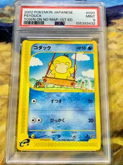 PSA 9 Pokemon Psyduck The Town on No Map 1st Edition Japanese #3347 - Image 1