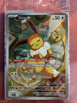 Pokemon Center stamped Sealed Eevee Promo Card SVP 173 Prismatic Evolutions - Image 1
