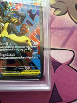 2025 POKEMON MEG EN-MEGA EVOLUTION ULTRA RARE #160 MEGA LUCARIO EX PSA 10 - Image 3