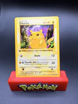 1999 Pokemon Base Set Shadowless 1st Edition Yellow Cheeks Pikachu 58/102 - NM/M - Image 1
