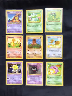 Pokemon Cards: Shadowless Base Set 54 Card Non-Holo Lot - Image 3