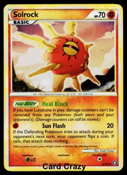 Solrock 9/102 - HGSS Triumphant - Holo Rare Pokemon Card - Near Mint (NM) - Image 1