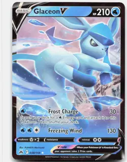 Glaceon V 038/159 Holo V Rare Crown Zenith Pokemon Near Mint - Image 1