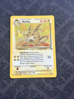 Raichu 14/62 - Holo Rare - Fossil Set - 1999 Pokemon WotC - Vintage - Image 1