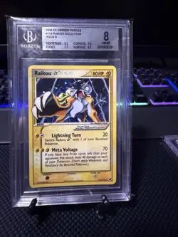 Pokemon TCG Raikou Gold Star Card 114/115 EX Unseen Forces Beckett BGS 8 - Image 1