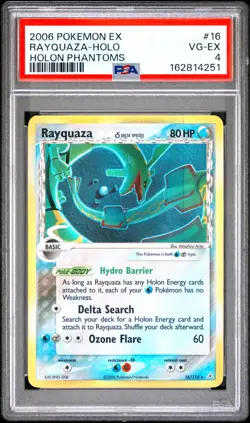 PSA 4 2006 Pokemon EX Holon Phantoms Rayquaza Holo Foil Rare 16/110 - Image 1