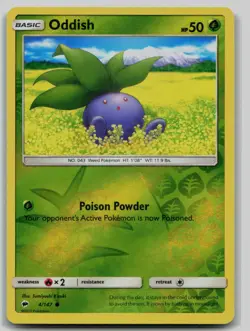 Pokemon TCG Oddish SM - Burning Shadows 4/147 Reverse Holo LP - Image 1