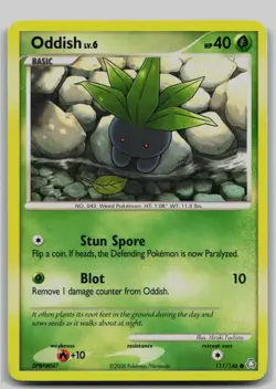 Pokemon TCG Oddish 111 Legends Awakened 111/146 LP - Image 1