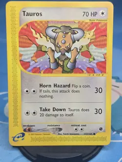 Tauros 133/165 Common Expedition Base Set Pokemon Cards - Image 1