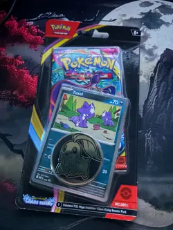 ⭐Pokemon Chaos Rising Blister Pack Toxel 078 Cosmo Foil Promo w/ Coin Sealed - Image 1