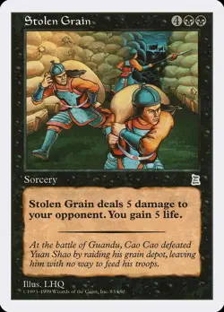 Stolen Grain Portal Three Kingdoms NM Black Uncommon MAGIC MTG CARD ABUGames - Image 1