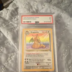 1999 Pokemon Dragonite 4/62 Fossil Holo Rare PSA 5 EX Graded - Image 1