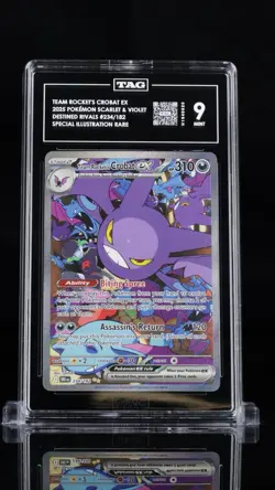 Tag Mint 9-Team Rocket’s Crobat EX Destined Rivals SAR Pokemon English #234/182 - Image 1