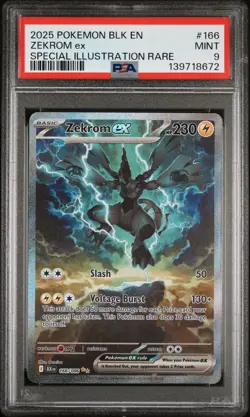 2025 POKEMON BLK EN-BLACK BOLT SPECIAL ILLUSTRATION RARE #166 ZEKROM EX PSA 9 - Image 1