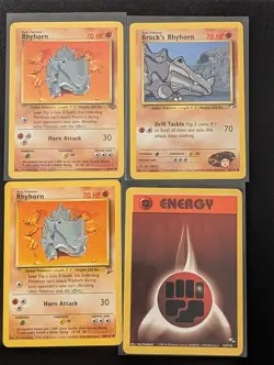 Gym Heroes Brock's Rhyhorn 70/132 127/132 WOTC Pokemon Lot Combined Shipping - Image 1