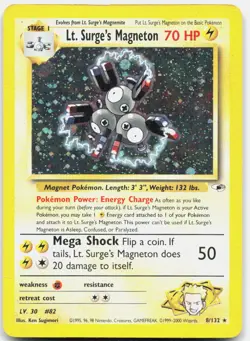 Lt. Surge's Magneton 8/132 Holo Rare Gym Heroes Pokemon Unlimited Holo LP - Image 1