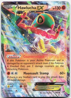 Hawlucha EX 64/111 Holo EX Rare Furious Fists Pokemon Near Mint - Image 1