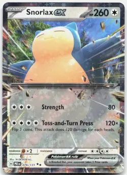 Snorlax ex 076/131 Holo Double Rare Prismatic Evolutions Pokemon Near Mint - Image 1