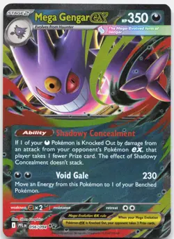 Mega Gengar ex 056/094 Double Rare Phantasmal Flames Pokemon Near Mint - Image 1