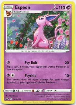 Espeon SWSH174 Holo Promo Sword & Shield Promo Pokemon Near Mint - Image 1