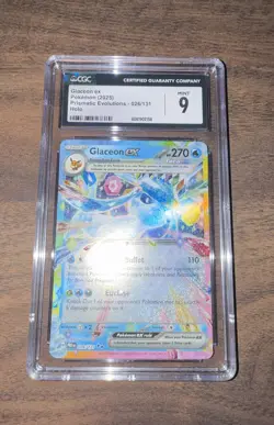 Pokemon TCG CGC 9 Glaceon ex 026/131 Sv: Prismatic Evolutions Holo - Image 1