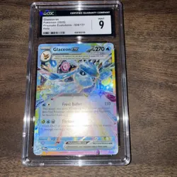 Pokemon TCG CGC 9 Glaceon ex 026/131 Sv: Prismatic Evolutions Holo - Image 5