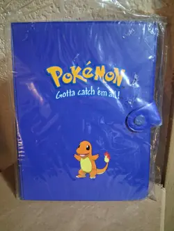 Vintage 1999 Authentic Blue Charmander Pokemon 4-Pocket Card Binder Book Album - Image 1